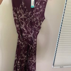 Plum Sleeveless Wrap Dress Size M